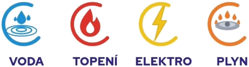 Voda, topení, elektro, plyn
